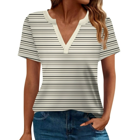 NAMTYQX Womens Tops Dressy Casual V Neck Baggy Trending Soft Comfort Plus Size Casual Short Sleeve Light Gray Size L