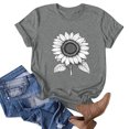 thumbnail image 1 of NAMTYQX Womens Tops Gemustert Crew Neck Graphic Light Plus Size Soft Boxy Fit Basic Short Sleeve Womens Oversized Tee Shirts Gray Size S, 1 of 4