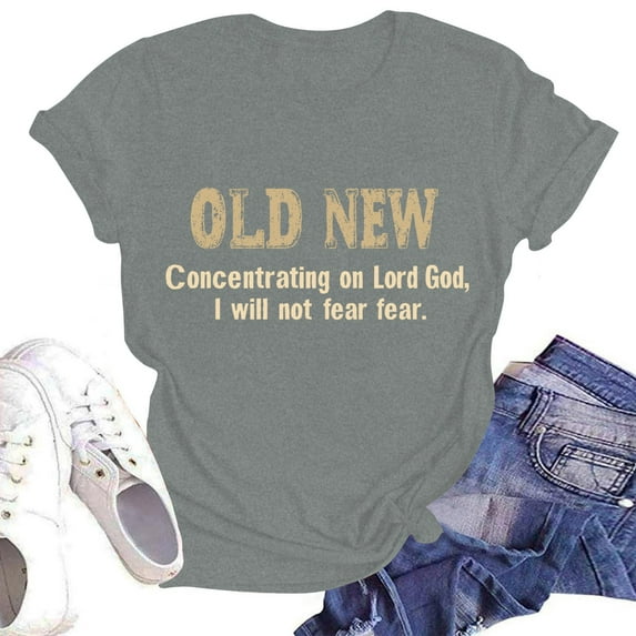 NAMTYQX Womens Tshirts Cotton Loose Fit Print Breathable Round Neck Casual Stretchy Loose Oversized Gemustert Short Sleeve Short Sleeve Tops for Women Light Gray Size XL