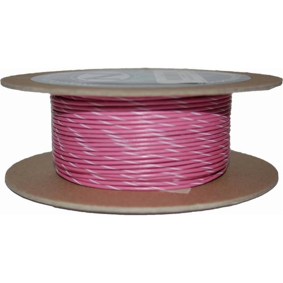 Namz NWR-109-100-20 100-Foot OEM Color Wire Spool - 20 Gauge - Pink/White Stripe
