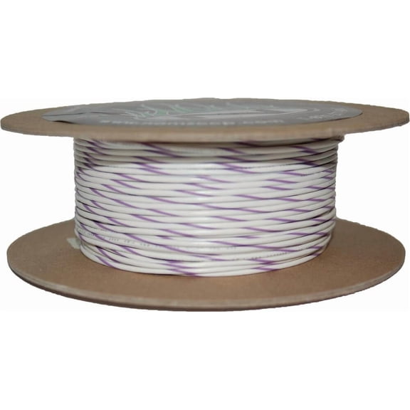 Namz NWR-97-100-20 100-Foot OEM Color Wire Spool - 20 Gauge - White/Violet Stripe