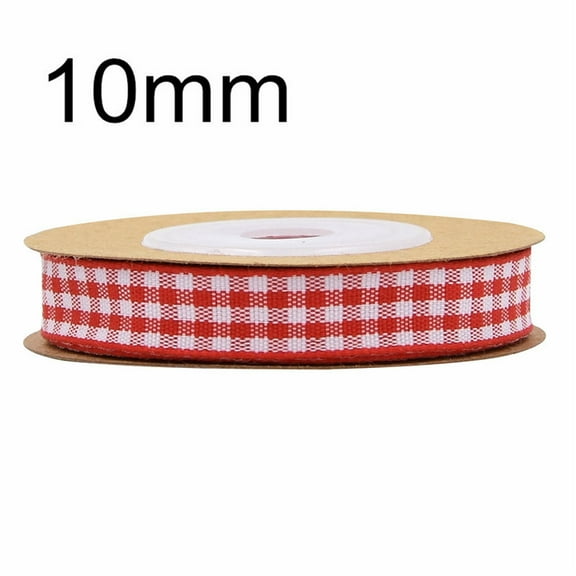 NAMZI 0.4 Inch x 5.5 Yards Gingham Ribbon, Classic Plaid Buffalo Checker Ribbon for Gift Wrapping, Hair Bows & DIY Crafts, Red