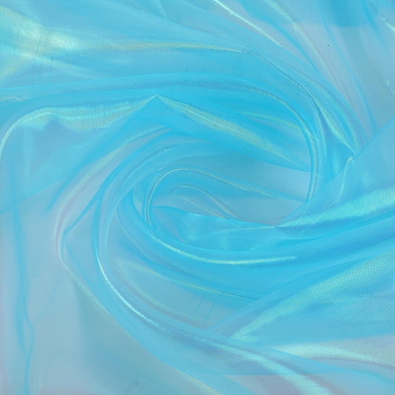 NAMZI 1.1Yard x 59in Magic Laser Holographic Fabric, Iridescent Sequin Gradient Organza Lace, Ideal for Wedding Photography Backdrops, Party DIY Supplies, Blue