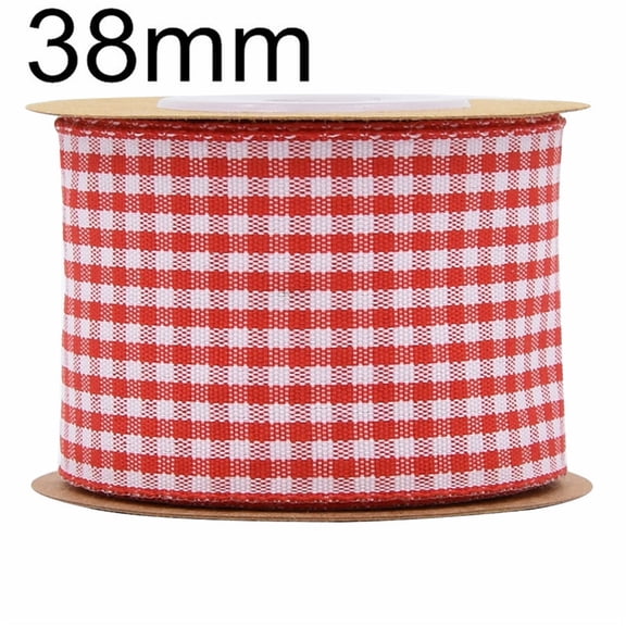 NAMZI 1.5 Inch x 5.5 Yards Gingham Ribbon, Classic Plaid Buffalo Checker Ribbon for Gift Wrapping, Hair Bows & DIY Crafts, Red