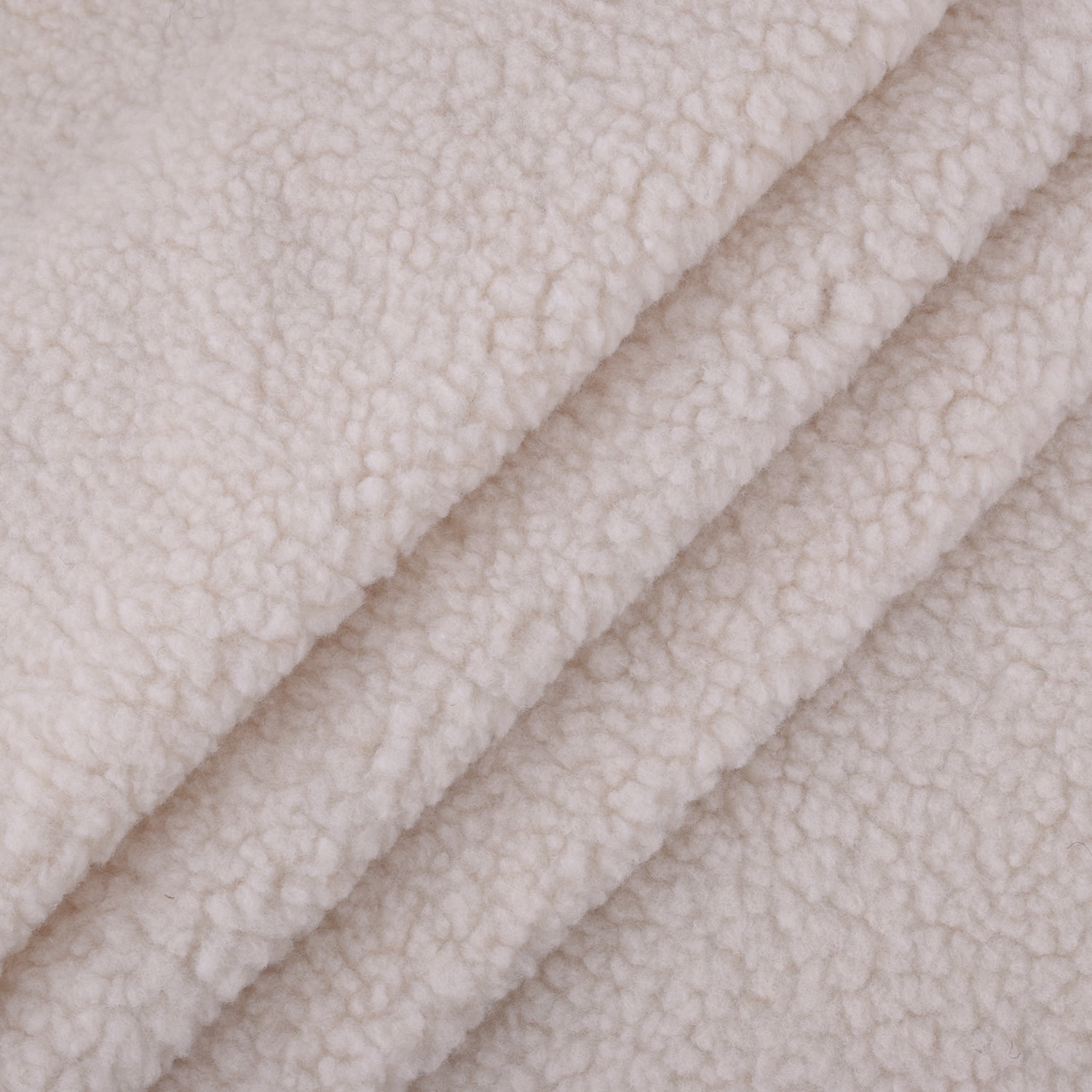 NAMZI 1 Yard x 63in Plush Fleece Fabric, Lambskin-Like Faux Fur Material, Thermal Lined for DIY Sewing & Handmade Crafts, Beige C