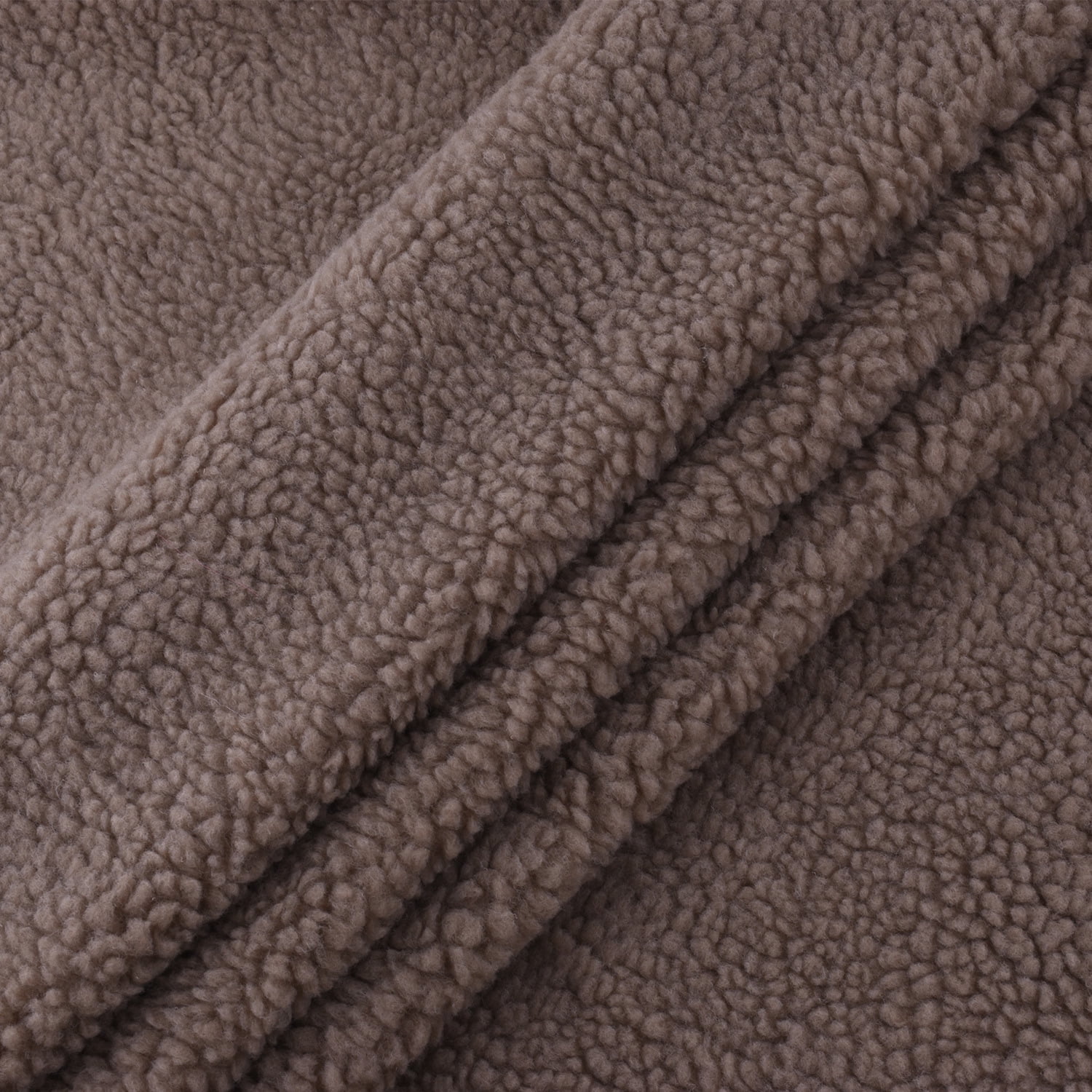 NAMZI 1 Yard x 63in Plush Fleece Fabric, Lambskin-Like Faux Fur Material, Thermal Lined for DIY Sewing & Handmade Crafts, Light Brown