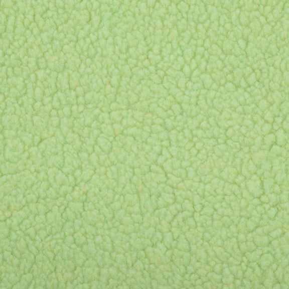 NAMZI 1 Yard x 63in Plush Fleece Fabric, Lambskin-Like Faux Fur Material, Thermal Lined for DIY Sewing & Handmade Crafts, Light Green