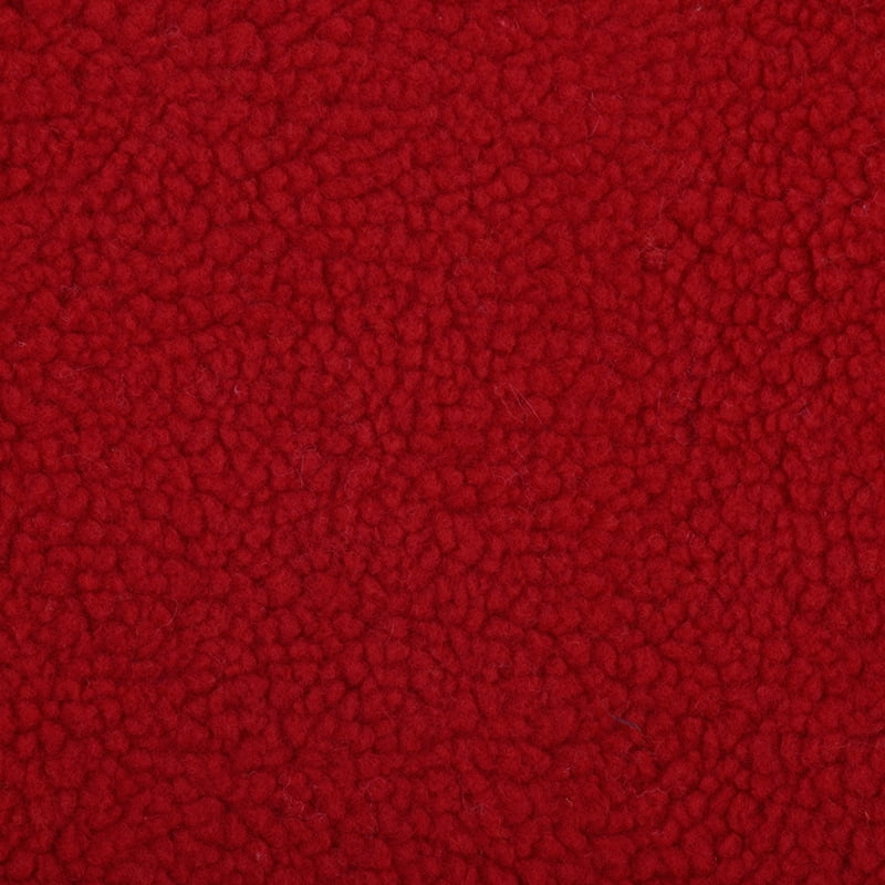 NAMZI 1 Yard x 63in Plush Fleece Fabric, Lambskin-Like Faux Fur Material, Thermal Lined for DIY Sewing & Handmade Crafts, Red