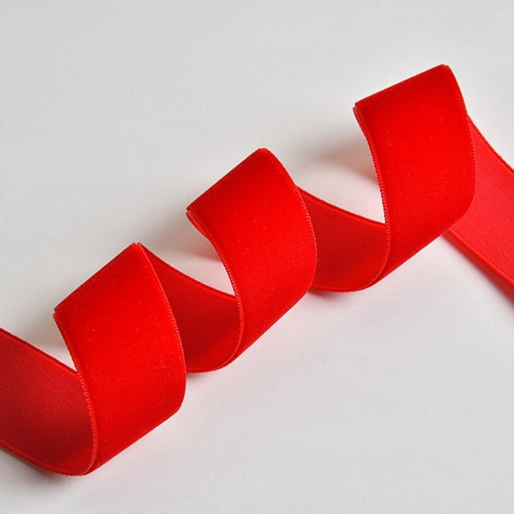 NAMZI 100 Yards 0.4 Inch Vintage Thin Velvet Ribbon, For Gift Wrapping, Hair Bows, Choker & Wedding/Christmas Tree Wreath Decor, Red