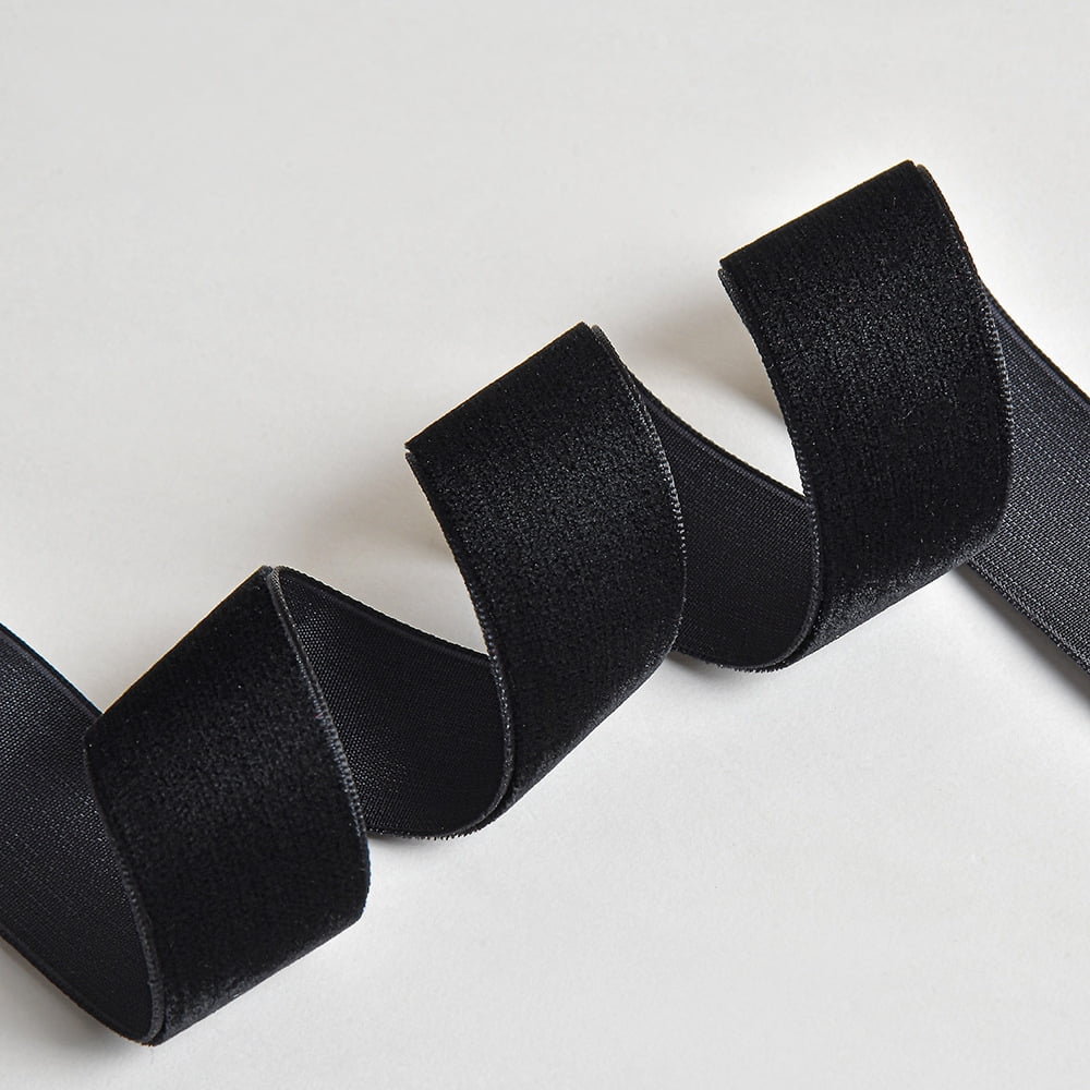 NAMZI 100 Yards 0.8 Inch Vintage Thin Velvet Ribbon, For Gift Wrapping, Hair Bows, Choker & Wedding/Christmas Tree Wreath Decor, Black