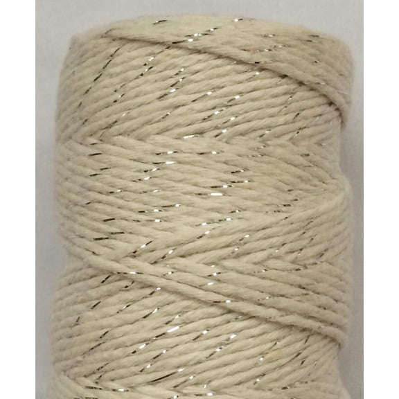 NAMZI 109 Yards 1.5mm Beige Macrame Cotton Cord, Twisted Gold Wire Braiding Thread for DIY Jewelry, String Knitting, Plant Wall Hangers & Garden DecorBeige A