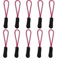 thumbnail image 1 of NAMZI 10Pcs Replacement Zipper Pulls Black Red Zipper Pull Cord Extender for Backpacks, Jackets, Luggage, Purses, Handbags, 1 of 2