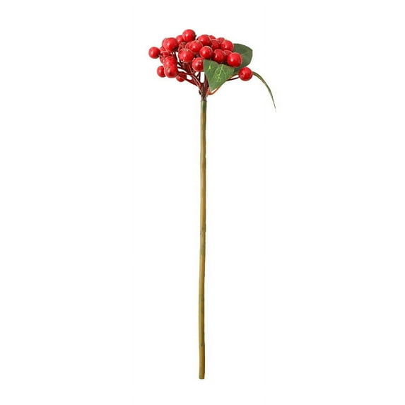 NAMZI 11.4 Inches 10Pcs Christmas Berries for Crafts Fall Holly Artificial Burgundy Berries Branches Chritmas Tree Decorations Holiday Wedding DIY Wreath Autumn Home Decor (Red)