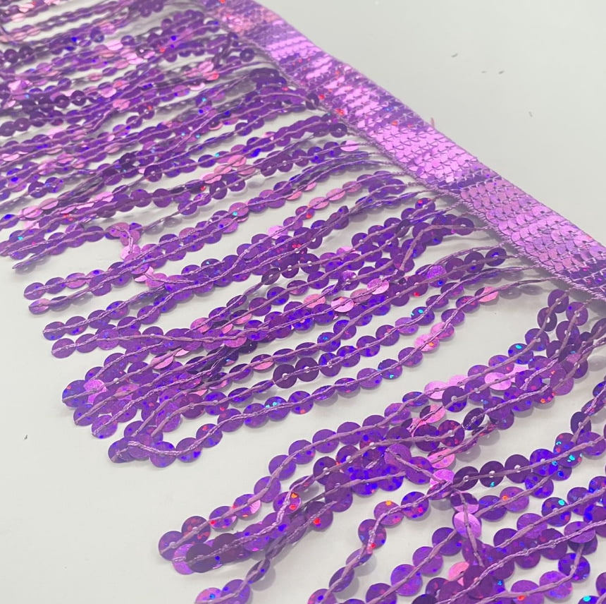 Latin Ribbon NAMZI 11 Yard 6.1 Inch Sequins Fringe Trim, Sequins Lace Sparkling ...