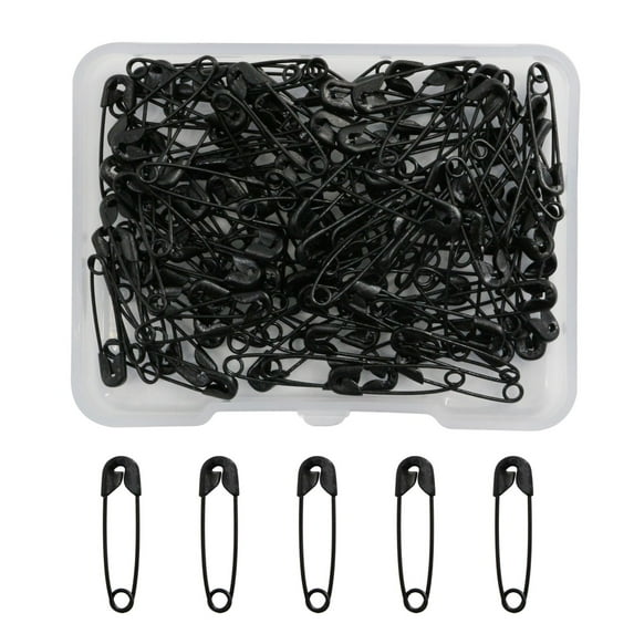 NAMZI 19mm 600PCS Premium Safety Pins, Colored Safety Pins Bulk Sewing Pins for DIY Craft Making and Clothing, Knitting Stitch Marker, Black