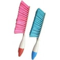 thumbnail image 1 of NAMZI 2 PCS Soft Bristle Hand Cleaning Brush, Bed Hair & Dust Removal Scrubber for Sofa & Furniture（Blue*1 Rose red*1）, 1 of 5