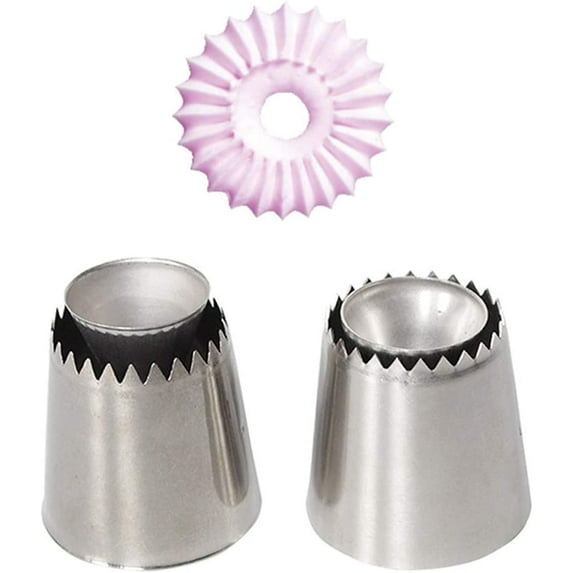 NAMZI 2 Pack Russian Piping Tips Set Sultan Tip Nozzle Baking Ring Cookies Mold Kits Wilton Cake Decorating Supplies Best Kitchen Gift