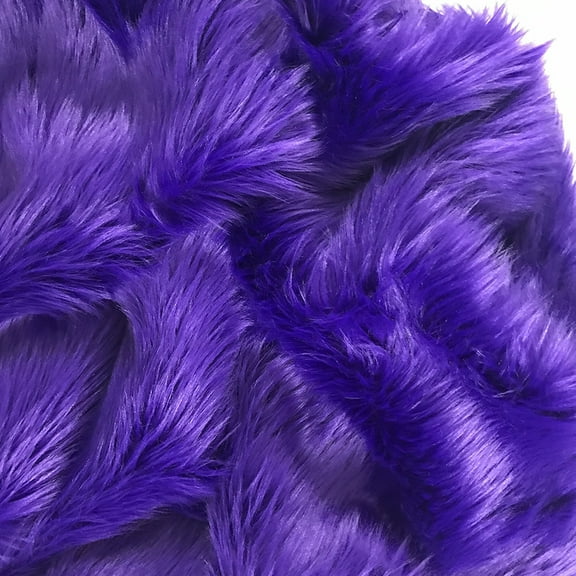 NAMZI 2 Pcs 25x25cm Dark Purple Faux Fur Craft Patches, Fluffy Shaggy Synthetic Plush for DIY Sewing & Winter Crafts