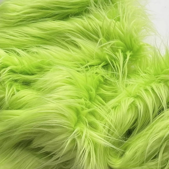 NAMZI 2 Pcs 25x25cm Green Faux Fur Craft Patches, Fluffy Shaggy Synthetic Plush for DIY Sewing & Winter Crafts