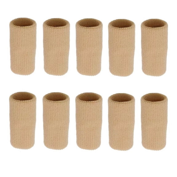 NAMZI 20 Pieces Finger Sleeves, Thumb Splint Brace for Finger Support, Relieve Pain for Arthritis,Triggger Finger, Compression Aid for Sports (nude)
