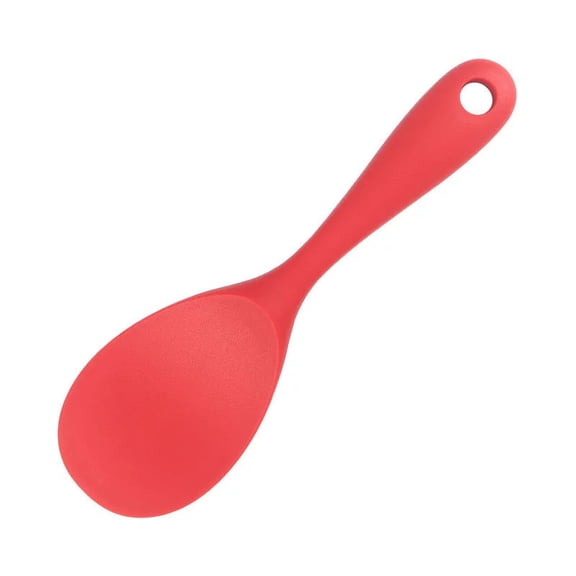 NAMZI 2Piece Wear-Resistant Silicone Rice Spoons, Non Stick Rice Scoopers, Ideal for Household Rice Serving & Daily Kitchen Use-Red A