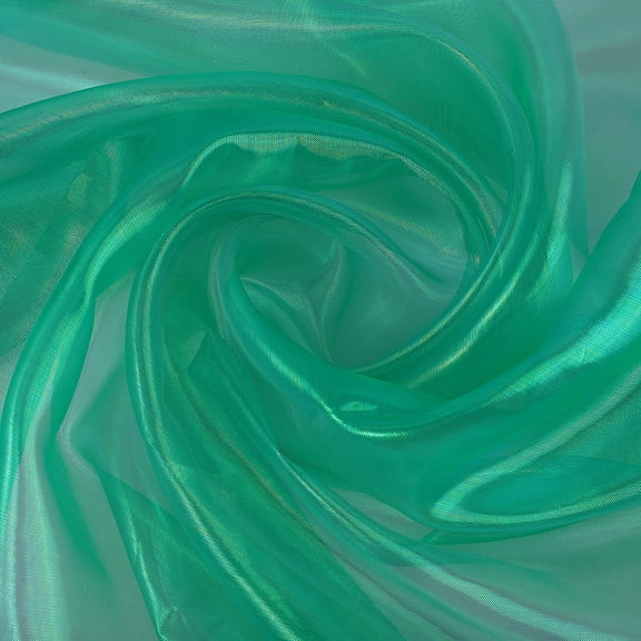 NAMZI 3.3Yard x 59in Magic Laser Holographic Fabric, Iridescent Sequin Gradient Organza Lace, Ideal for Wedding Photography Backdrops, Party DIY Supplies,Green