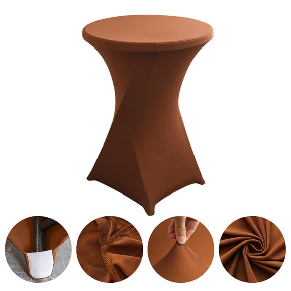 NAMZI 32" Diameter x 43" Height Round Spandex Table Cover, Fitted Highboy Cocktail Tablecloth Perfect for Parties, Weddings & Bars, Coffee