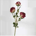 thumbnail image 1 of NAMZI 3pcs 3headed Roses Artificial Flowers, Fake flowers, Flores Artificiales Para, Wedding Decor, Red, 1 of 5
