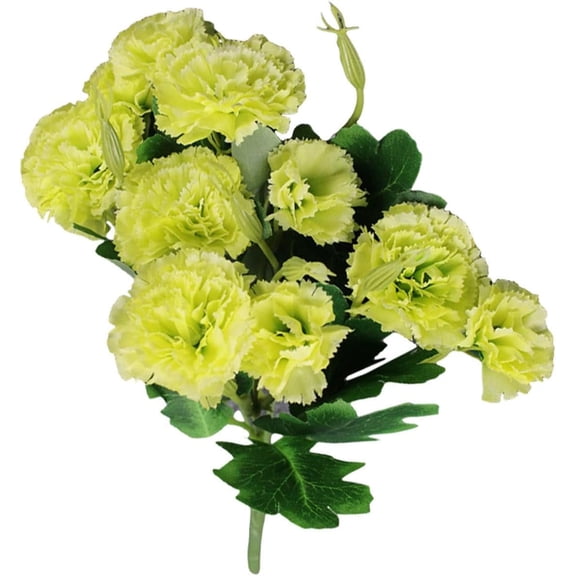 NAMZI 3pcs Faux Plants Indoor 10 Heads Fake Carnation Silk Flowers Indoor Brown Artificial Silk Carnation Wedding Home Outdoor Decor for Bedroom Spring Mothers Day Decor Gifts(Green)