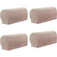 thumbnail image 1 of NAMZI 4 Pcs Plaid Stretch Armrest Covers Solid Color Non-Slip Arm Covers for Chairs Couch Sofa Armchair Slipcovers for Recliner Sofa with Twist Pins, Camel, 1 of 5