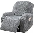 thumbnail image 1 of Namzi 4 Pieces Geometric Jacquard Plush Recliner Slipcovers Soft Fuzzy Fluffy Sofa Couch Cover Anti-Slip Furniture Protector with Elastic Bottom for Kids Cats Dogs(Grey,1 Seat), 1 of 5