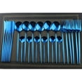 thumbnail image 1 of NAMZI 40-Piece Silverware Set Stainless Steel Reusable Utensils Forks Spoons Knives Set, Mirror Polished Cutlery Flatware Set, Great for Family Gatherings & Daily Use (Service for 10, Blue), 1 of 5
