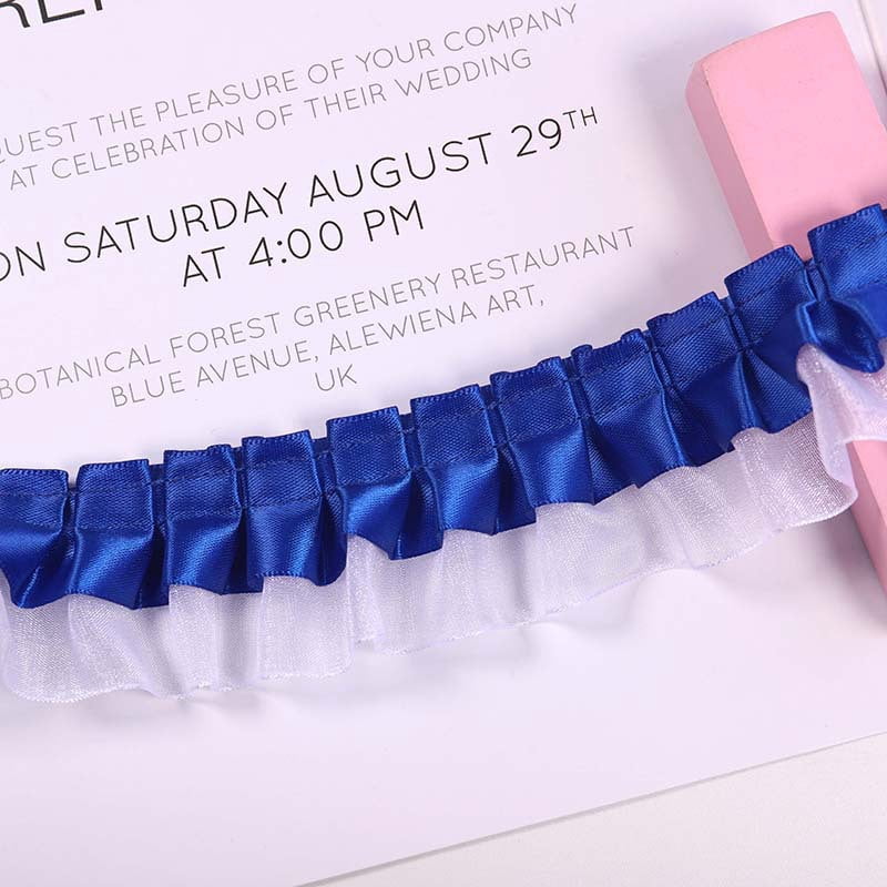 Satin Ruffle Ribbon NAMZI 4cmx5yard 2-Layer Ruffle Chiffon Lace Ribbon, Double-Layer ...