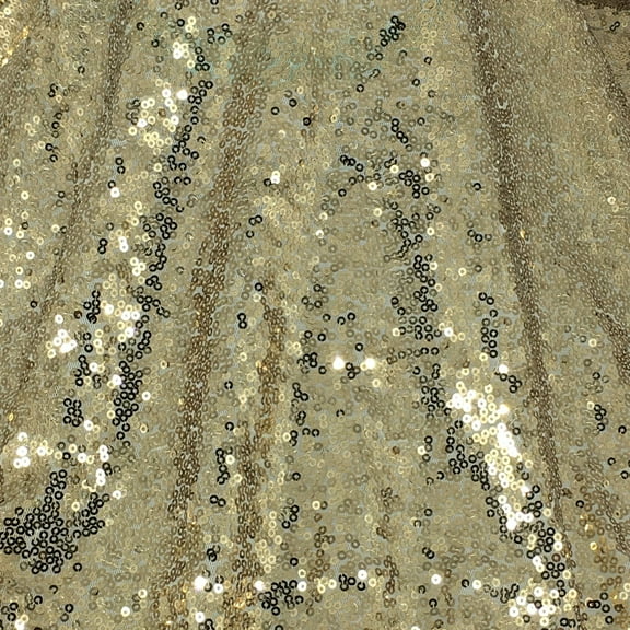 NAMZI 51in Wide x 1.1 Yards Length Sequin Fabric by The Yard, Glitter Linen Material for Tablecloth, Table Runner & Photo Booth Backdrop, Champ B