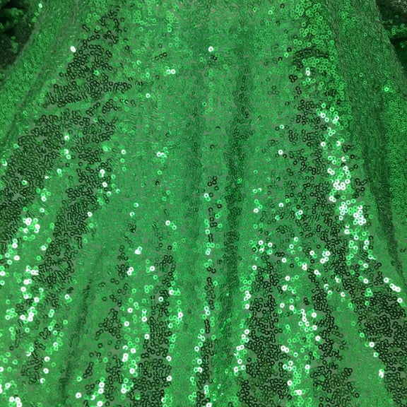NAMZI 51in Wide x 1.1 Yards Length Sequin Fabric by The Yard, Glitter Linen Material for Tablecloth, Table Runner & Photo Booth Backdrop, Green