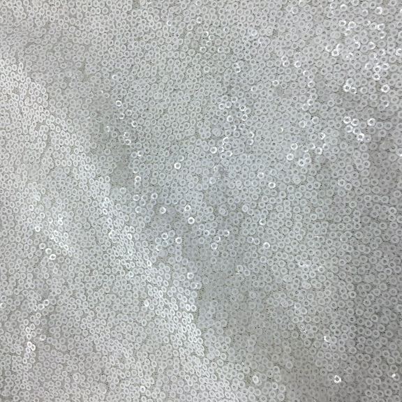 NAMZI 51in Wide x 1.1 Yards Length Sequin Fabric by The Yard, Glitter Linen Material for Tablecloth, Table Runner & Photo Booth Backdrop, White