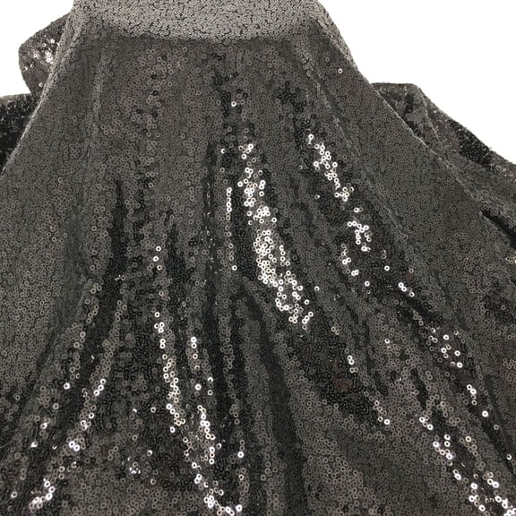 NAMZI 51in Wide x 2.2 Yards Length Sequin Fabric by The Yard, Glitter Linen Material for Tablecloth, Table Runner & Photo Booth Backdrop, Black