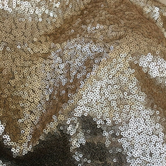 NAMZI 51in Wide x 2.2 Yards Length Sequin Fabric by The Yard, Glitter Linen Material for Tablecloth, Table Runner & Photo Booth Backdrop, Champ A