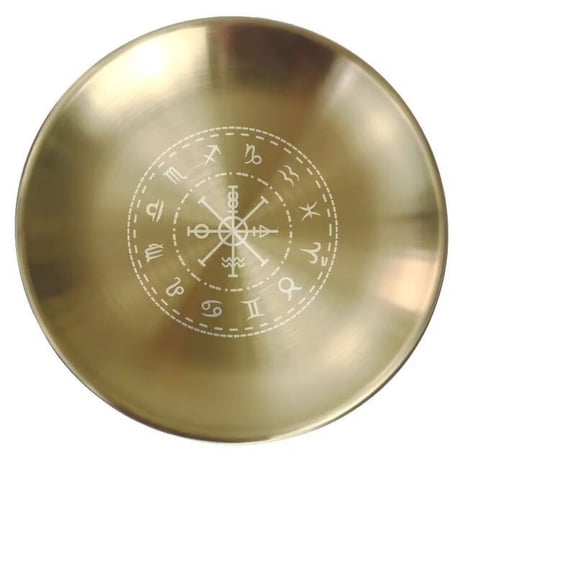 NAMZI Altar Ritual Plate Dish Astrology Tarot Plate Ring Trinket Holder for Smudging Decoration Trays used for Altar, Prayer, Ritual 5.5inch05