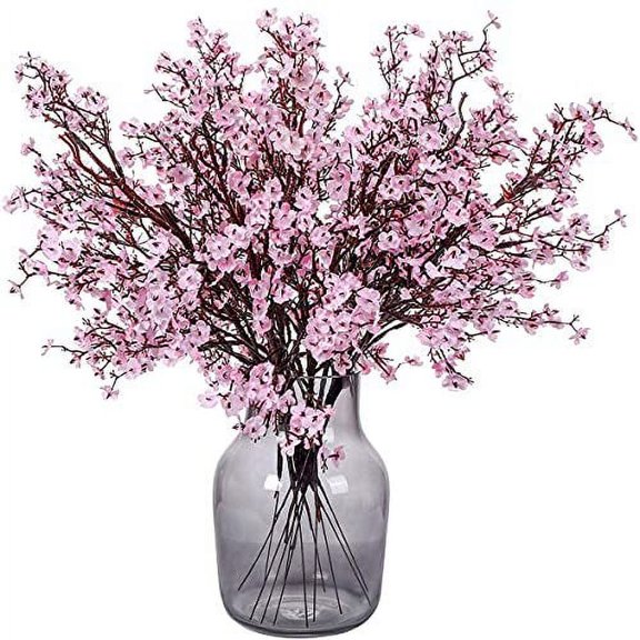 NAMZI Artificial Flowers 6 Pack European Fake Silk Plant Decoration Wedding Party Decoration Bouquet Real Touch DIY Home Garden (Pink)