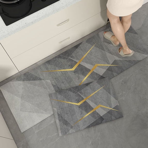 NAMZI Bathroom Rug Mat , Non-Slip Plush Shaggy Bath Carpet, Machine Wash Dry, Bath Mats for Bathroom Floor, Tub and Shower, Bathroom Runner Bathmat Accessories Decor, Gray 16,16*24inch
