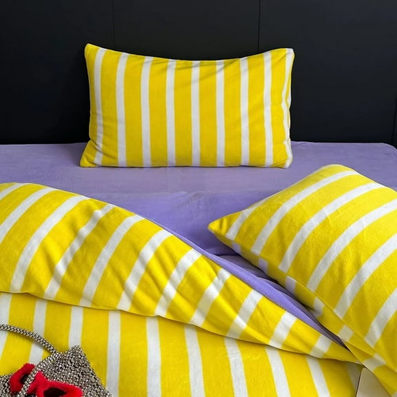 NAMZI Bed Sheets Set, Bedding Sheets Pillowcases Kit, Twin Bed Set, Hotel Bedding, Home Decor(Yellow)