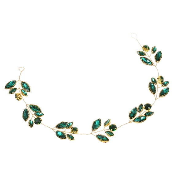 NAMZI Bridal Flower Wedding Hair Pins Crystal Pearl Hair Combs Clips Headpiece Gold Wedding Hair Accessories Jewelry with Rhinestone for Brides Bridesmaids Women Girls (Green)