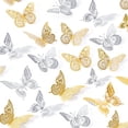 thumbnail image 1 of Namzi Butterfly Wall Decor 48 Pcs 4 Styles Butterfly Birthday Decorations Butterfly Party Decorations&Butterfly Cake Decorations Removable Gold Butterfly Decorations (Gold and Silver), 1 of 5