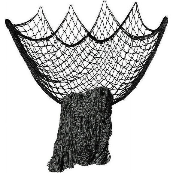 NAMZI Cotton Fishing Net Decorative 79 Inch Beach Themed Decor Home Bedroom Party Wall Decoration Fish Netting Decorative, Black