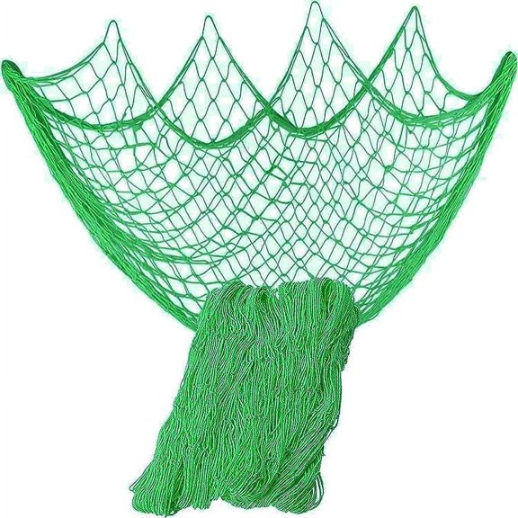 NAMZI Cotton Fishing Net Decorative 79 Inch Beach Themed Decor Home Bedroom Party Wall Decoration Fish Netting Decorative, Green