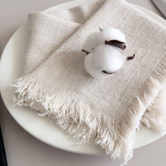 NAMZI Cotton Heat Resistant Placemats, Dining Room Table Mats, Protect Surfaces,Non-Slip Washable Table Mats，Kitchen Decor Accessories（Set of 6, Size 17.71*17.71in，Apricot color）