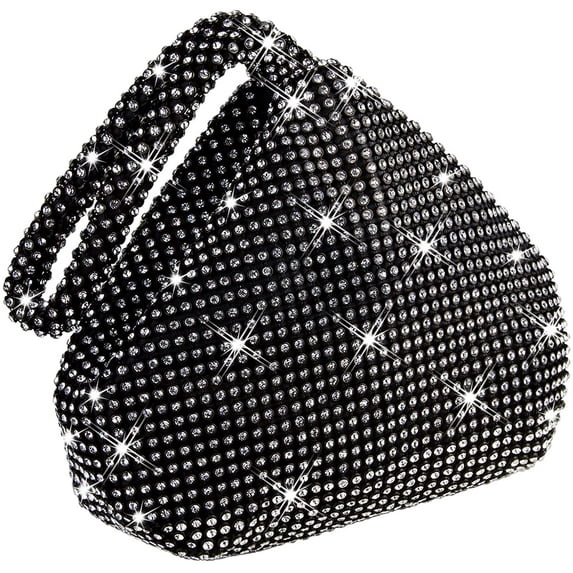 NAMZI Crownguide Women Rhinestone Crystal Evening Clutch Bag With Wristlet Wedding Prom Party Purse Handbags