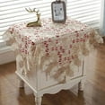 thumbnail image 1 of Namzi Damask Lace Patchwork Tablecloth Luxury Square Small Table Cover Elegant Floral Embroidered Lace Table Cloth for Party Kitchen Dinning Picnic Decoration (Type H,22"x22"), 1 of 1