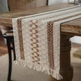 thumbnail image 1 of NAMZI Dining Table Runner Natural Burlap Tassels Boho Table Runners 72 inches Long for Wedding Bridal Party Banquets Decorations Rustic Farmhouse Kitchen Table Décor(Linen 3,12 x 72 Inch), 1 of 5